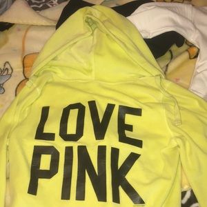 PINK LIME GREEN ZIP UP JACKET